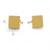 Square earrings gold 14K LKZ-00934 KLS - 0,30 mm