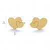 Double heart earrings gold 14K LKZ-00702 KLS - 0,30 mm