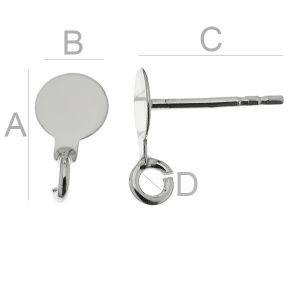 Ohrstecker mit Öse, Ohrringteile, 6mm, GWP 16 Ohrstecker mit Öse, Ohrringteile, 6mm, GWP 16