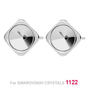 Earring Studs, Swarovski Rivoli 8mm, ODL-00259 (1122 SS 39) Earring Studs, Swarovski Rivoli 8mm, ODL-00259 (1122 SS 39)