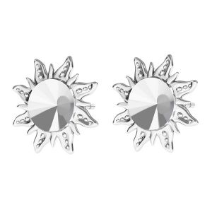 Sun Earring Studs, Swarovski Rivoli 6mm ODL-00313 KLS (1122 SS 29)