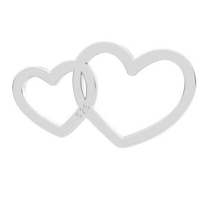 Double Heart Pendant, Jewelry Findings, LK-1299 - 0,50