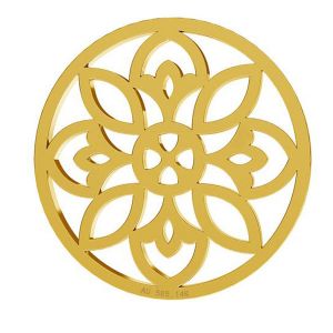 14K 585 Gold, Rosette Pendant, Gold Jewelry, LKZ-00619 - 0,30