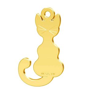 14K Kulta AU 585, Kissa-riipus, koruosat, LKZ-00345 - 0,30