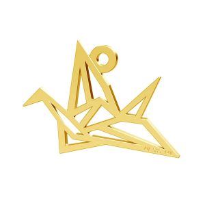 14K 585 Kulta, Origami lintu riipus, kultakorut, LKZ-00364 - 0,30