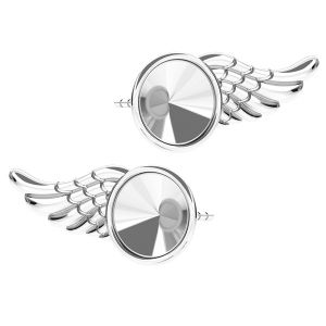 Wing Earring Studs, Swarovski Rivoli, 6mm ODL-00266 KLS (1122 SS 29) L+R Wing Earring Studs, Swarovski Rivoli, 6mm ODL-00266 KLS (1122 SS 29) L+R