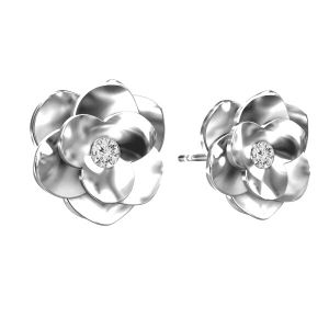 Rose-Ohrstecker mit Swarovski, Crystal, ODL-00041 KLS - CRYSTAL